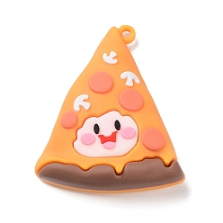 Pizza Пластиковые большие подвески из пвх, пицца, 55x44.5x12 мм, отверстие : 3 мм