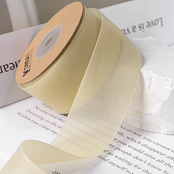 Champagne Gold Полиэфирные ленты, для изготовления аксессуаров для бантиков для волос, подарочная упаковка, шампанское золото, 2 дюйм (50 мм), около 10 ярдов (9.14 м) / рулон