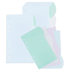 (52) Непрозрачная лаванда Пластиковые разделители для блокнотов, 9 разделитель с отверстиями для папки, прямоугольные, разноцветные, 173x105x0.2 мм, отверстие : 5.5 мм, 4 шт / комплект