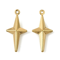 Настоящее золото 18K 304 подвески из нержавеющей стали. подвеска в виде звезды, реальный 18 k позолоченный, 24.5x12x4 мм, отверстие : 1 мм