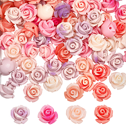 (52) Непрозрачная лаванда 80 шт 4 цвета синтетических коралловых бусин, окрашенные, цветок, два тона, разноцветные, 10x10.5x8 мм, отверстие : 1 мм, 20 шт / цвет