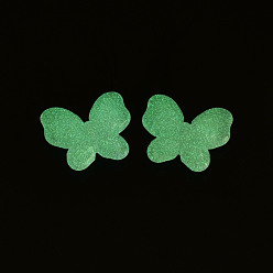 Средняя Орхидея Светящиеся акриловые бусины, светится в темноте, бабочка, средне орхидеи, 17.5x21x6 мм, отверстие : 1.8 мм, Около 415 шт / 500 г