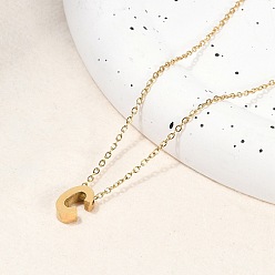 Letter C Ионное покрытие (ip) 304 ожерелья с подвесками из нержавеющей стали, реальный 18 k позолоченный, буквы, буква С, 15.94 дюйм(40.5см)~16.14 дюйм(41см)+54мм удлинитель, буквы: 10x6x4 мм.