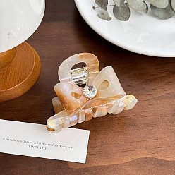 Сэнди Коричневый Заколки для волос в форме когтей из ацетата целлюлозы, аксессуары для волос со стразами для женщин и девочек, бантом, песчаный коричневый, 75 мм