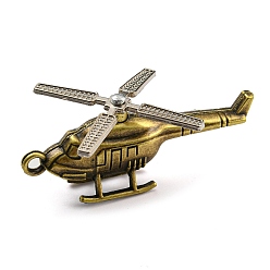 Античная Бронза Сплавочные подвески тибетского стиля, вертолёт, без кадмия и без свинца, античная бронза, 52x37.5x22 мм, отверстие : 2.5 мм