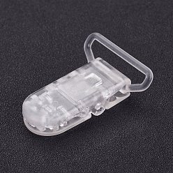 Clear Eco-Friendly Plastic Baby Pacifier Holder Clip, Clear, 43x31x9mm