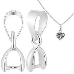 Посеребрённый 30шт. латунные скобы для ледоруба, 925 серебро покрытием, 9x2.5 мм, отверстие : 4.5x3.5 мм, штифты : 0.9 мм