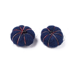 Прусский Синий Украшение из шерстяного фетра, со стеклянными бисеринами, украшение ремесла diy, тыква, берлинская лазурь, 23~24x13~17 мм