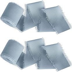 Светло-Синий 5м полиэфирная шифоновая лента, Лента с необработанными краями для изготовления ювелирных бантов своими руками, Подарочная упаковка, голубой, 1-5/8 дюйм (40 мм), около 5.47 ярдов (5 м) / рулон