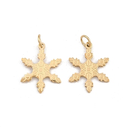 Настоящее золото 18K 304 прелести нержавеющей стали, снежинка, без свинца и без кадмия, ионное покрытие (ip), реальный 18 k позолоченный, 15x11.5x1 мм