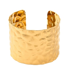 Ring 304 женские браслеты с открытыми манжетами из нержавеющей стали, реальный 18 k позолоченный, кольцо с массивной текстурой, внутренний диаметр: 2-1/2 дюйм (6.2 см), 50 мм