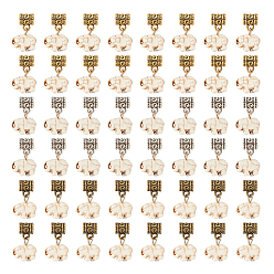 (52) Непрозрачная лаванда Подвески для волос из сплава и синтетической бирюзы в тибетском стиле, украшение для плетения, слон, разноцветные, 23 мм, 3 цветов, 8 шт / цвет, 24 шт / комплект, 2 набор / коробка