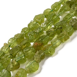 Оливковый Кварц Необработанные грубые нити натуральных оливковых кварцевых бусин, самородки, 4.5~12x4.5~8x4~8 мм, отверстие : 0.9 мм, около 63~66 шт / нитка, 15.47''~16.34'' (39.3~41.5 см)
