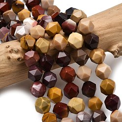 Моокаит Природные mookaite бисер нитей, звезды вырезать круглые бусы, граненые, 7~8x7~8x7~8 мм, отверстие : 1 мм, около 46~47 шт / нитка, 14.72''~15'' (37.4~38.1 см)
