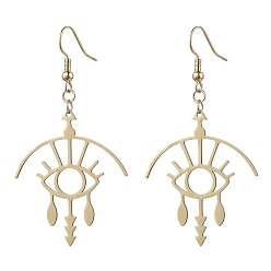 Золотой Полые eey 201 серьги с подвесками из нержавеющей стали, с медными штырьками серьги, золотые, 60x31.5 мм