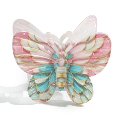 Pink Пластиковые заколки для волос с когтями бабочки, аксессуары для волос для женщин и девочек, розовые, 72x65 мм