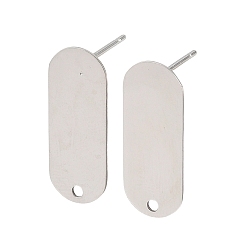 Нержавеющая Сталь Цвет 316 серьги-гвоздики из нержавеющей стали, цвет нержавеющей стали, 21x8 мм, отверстие : 1.6 мм, штифты : 0.8x11.5 мм