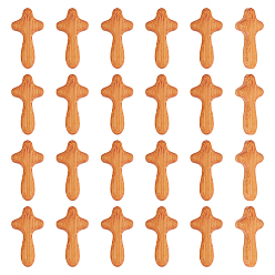 Сэнди Коричневый 26шт деревянные крестовые украшения, ручной деревянный крест, церковные пасхальные принадлежности, песчаный коричневый, 64.5x33.5x9 мм
