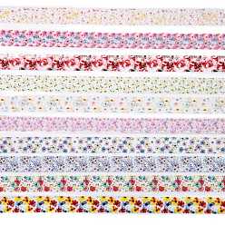 Цветок Переводные фольгированные наклейки для ногтей, наклейки для ногтей, украшения для ногтей, цветочным узором, 2.5 см, 1 м / рулон, 10 рулонов / коробке