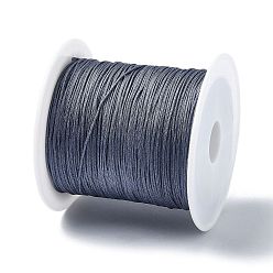 Сланцево-синий Нейлоновый шнур с китайским узлом, нейлоновый шнур для изготовления украшений, синевато-серый, 0.4 мм, около 28~30 м / рулон