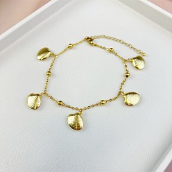 Shell Shape Тема океана в стиле бохо 304 браслеты из нержавеющей стали, золотые, формы раковины, 7-7/8 дюйм (200 мм)