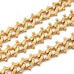 Золотой 304 кабельные цепи из нержавеющей стали, ионное покрытие (ip), несварные, с катушкой, золотые, 10x10.5x2.5 мм