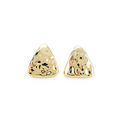 Light Gold Rack Plating Alloy Beads, Cadmium Free & Nickel Free & Lead Free, Large Hole Beads, Triangle, Light Gold, 15.5x14x11mm, Hole: 4mm