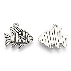Античное Серебро Сплавочные подвески тибетского стиля, без кадмия и без свинца, рыбы прелести, античное серебро, 18.5x19x2 мм, отверстие : 1.5 мм