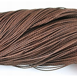 Sienna Round Waxed Polyester Cord, Taiwan Waxed Cord, Twisted Cord, Sienna, 1mm, about 415.57 yards(380m)/bundle