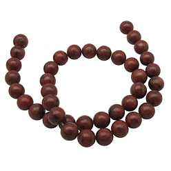 Red Sesame Red Beads Strands, Round, Red, 8mm, Hole: 1mm, about 46pcs/strand, 15 inch