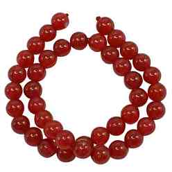 Dark Red Natural Gemstone Beads Strands, Dyed, White Jade, Round, Dark Red, 4mm, Hole: 0.5mm, about 90pcs/strand, 15 inch