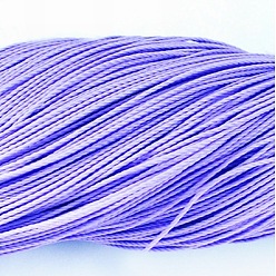 Medium Purple Round Waxed Polyester Cord, Taiwan Waxed Cord, Twisted Cord, Medium Purple, 1mm, about 415.57 yards(380m)/bundle