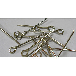 Платина Железный штифт, без кадмия, без никеля и без свинца, платина, 20x0.7 мм, отверстие : 2 мм, Около 9700 шт / 1000 г