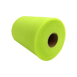 Green Yellow Deco Mesh Ribbons, Tulle Fabric, Tulle Roll Spool Fabric For Skirt Making, Green Yellow, 6 inch(15cm), about 100yards/roll(91.44m/roll)