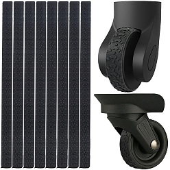 Черный Силиконовый чехол, защитные ролики для чемоданов-тележек, чёрные, 195x12x1.5 мм, 8 шт / комплект