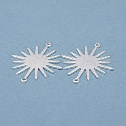 Посеребрённый Соединители латунные звенья, долговечный, солнце, 925 серебро покрытием, 22.5x26.5x1 мм, отверстие : 1.2 мм