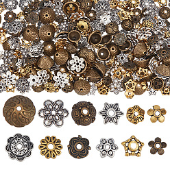 (52) Непрозрачная лаванда 360шт 12 стили колпачки из сплава в тибетском стиле, цветок, разноцветные, 6~11x6.5~11x2~5 мм, отверстие : 1~2 мм, 30 шт / стиль