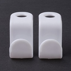 White S-shape Multi-function Hook, Plastic Clothes Hanger Connector Hooks, for Hanging Clothes, White, 41x19x30mm, Hole: 9.5mm