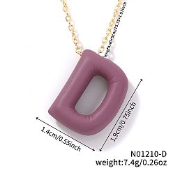 Letter D Ожерелья с подвесками из сплава, золотые, фиолетовые, Буква D, 15.75 дюйм (40 см)