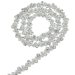 Платина 1 ярдов цепочек со стразами, с железной фурнитурой, лист, аксессуары для шитья одежды, с карточной бумагой, платина, 14.5x6.5 мм