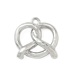 Другие Латунь прелести, платина, брецель, 12.5x12.5x3 мм, отверстие : 1.4 мм