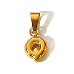 Letter Q Амулеты из нержавеющей стали, золотые, буквенное очарование с инициалами, Буква Q, 10x6 мм