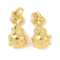 Ананас Латунные подвески, стойки покрытие, долговечный, без кадмия и без свинца, золотые, с целью перехода в кольце, ананас, 18x9.5x8.5 мм, отверстие : 3.5 мм