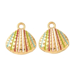 Shell Shape 304 нержавеющей стальной эмали подвески, ионное покрытие (ip), золотые, формы раковины, 19x17.5x3 мм, отверстие : 2.2 мм