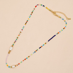 Разноцветный Ожерелья из бисера и искусственного жемчуга из богемского стекла для женщин, красочный