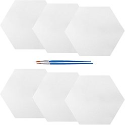 (52) Непрозрачная лаванда Шестиугольник живопись холст панель чертежные доски, с пластиковыми и нейлоновыми кистями, разноцветные, чертежные доски: 24.8x21.6x0.3 см