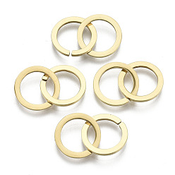 Golden 201 Stainless Steel Linking Rings, Quick Link Connectors, Laser Cut, Ring, Golden, 12x1mm, Inner Diameter: 9mm, about 2pcs/set
