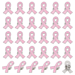 Pink 30 шт. эмалевые значки на ленте с информацией о СПИДе/раке груди, значок из платинового сплава для рюкзака, розовые, 26x21x1.5 мм