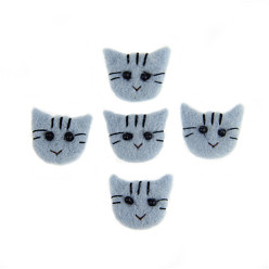 Светло-Синий Ручная работа фетр игла валяние кот украшения, для украшения дома дисплей, голубой, 40x30 мм