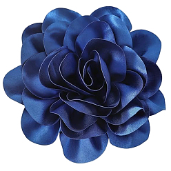 Темно-Синий Броши-цветы из полиэстера, с железными контактами, темно-синий, 198 мм